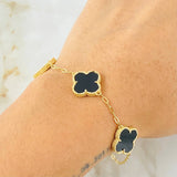 Pulso Aro Seguido Trebol 6.6gr / 17cm-19cm / Nac.Esp. Oro 18K ©