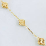 Pulso Aro Seguido Trebol 4.45gr / 16cm-19cm / Nac.Esp. Oro 18K ©
