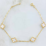 Pulso Aro Seguido Trebol 4.35gr / 20cm-21cm / Nac.Esp. Oro 18K ©