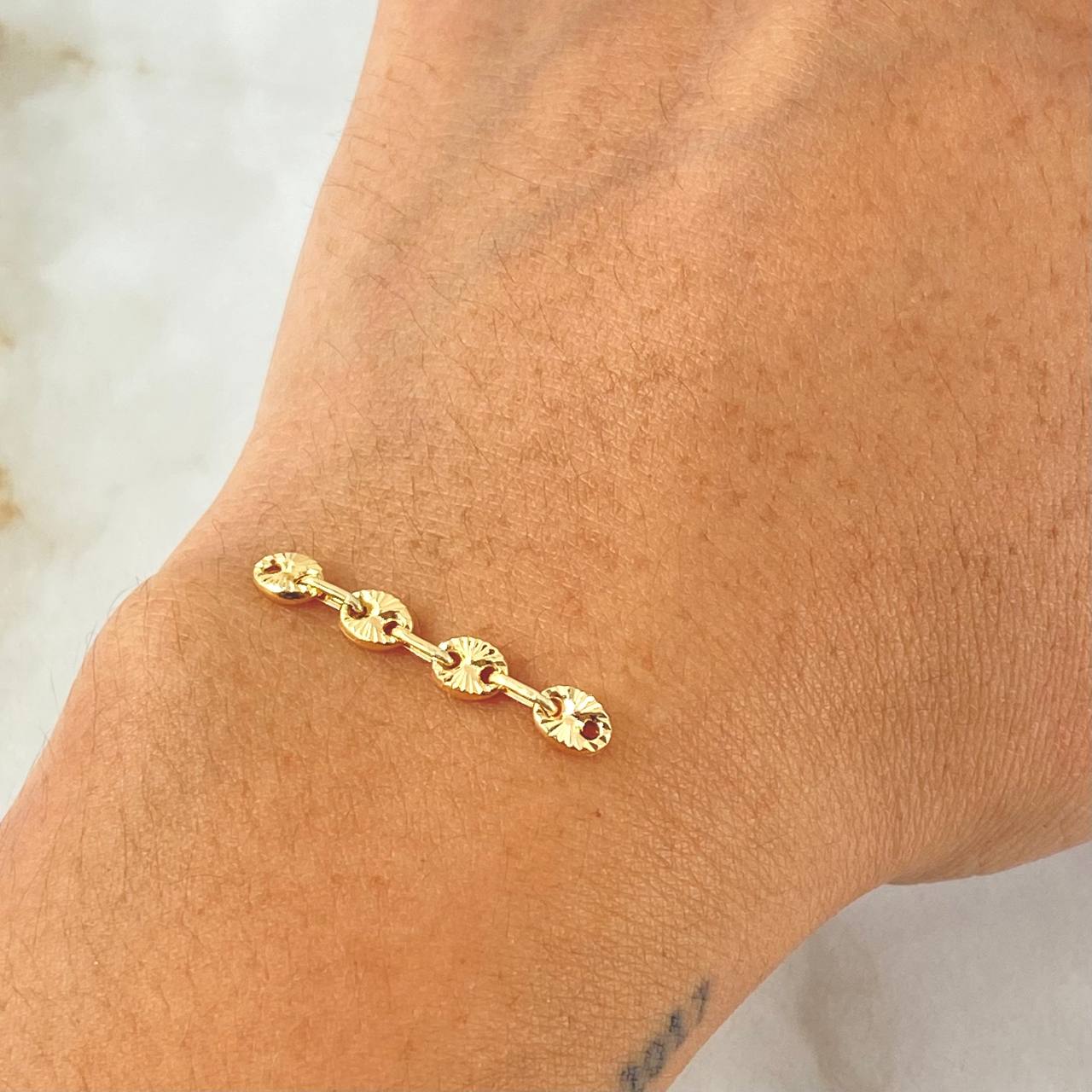 Herraje Retazo GC 4 Eslabones 0.45gr / 2.6cm / 4.2mm Oro Amarillo 18K