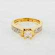 Anillo Solitario Puente 4.1 g / T6 1/2 Dos Oros Amarillo Blanco 18K