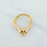 Anillo Solitario Puente 4.1 g / T6 1/2 Dos Oros Amarillo Blanco 18K