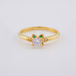 Anillo Flor Centellana 2.1 g / T7 1/4 Oro Amarillo 18K