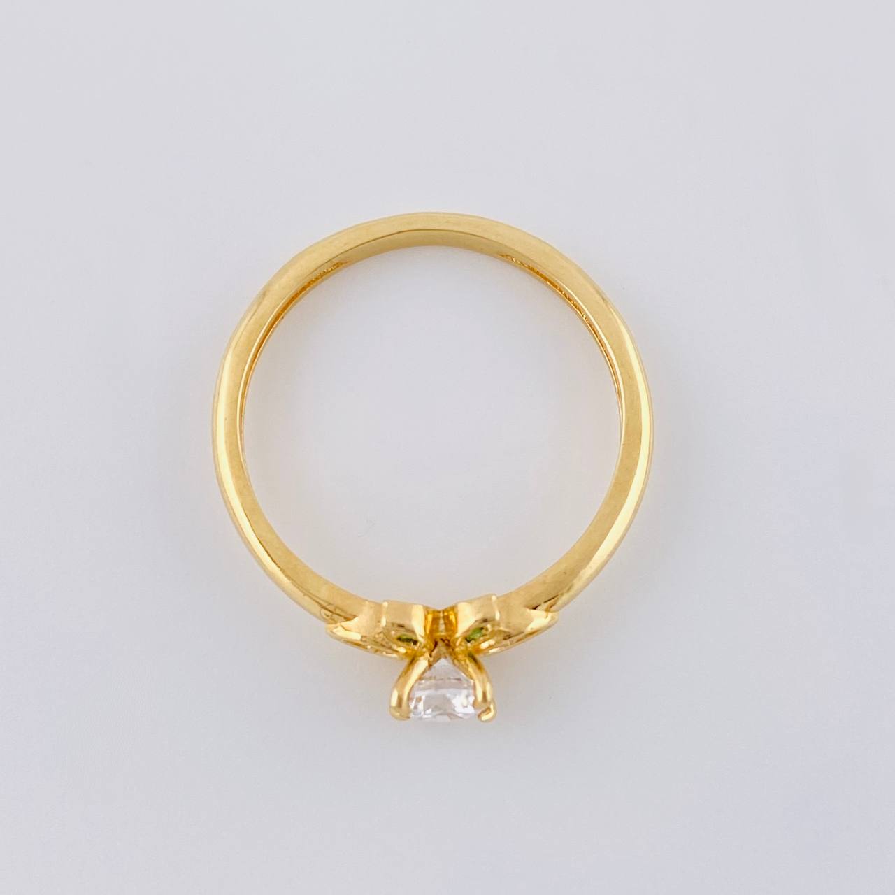 Anillo Solitario Flor Centellana 1.95 g / T5 3/4 Oro Amarillo 18K