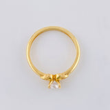 Anillo Flor Centellana 2.1 g / T7 1/4 Oro Amarillo 18K