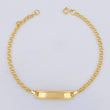Pulso Bebé Aro Seguido Placa Rectangular Bordeada 1.25 g / 14.5 - 13 cm / 2.3 mm Oro Amarillo 18K