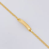 Pulso Bebé Aro Seguido Placa Rectangular Bordeada 1.25 g / 14.5 - 13 cm / 2.3 mm Oro Amarillo 18K