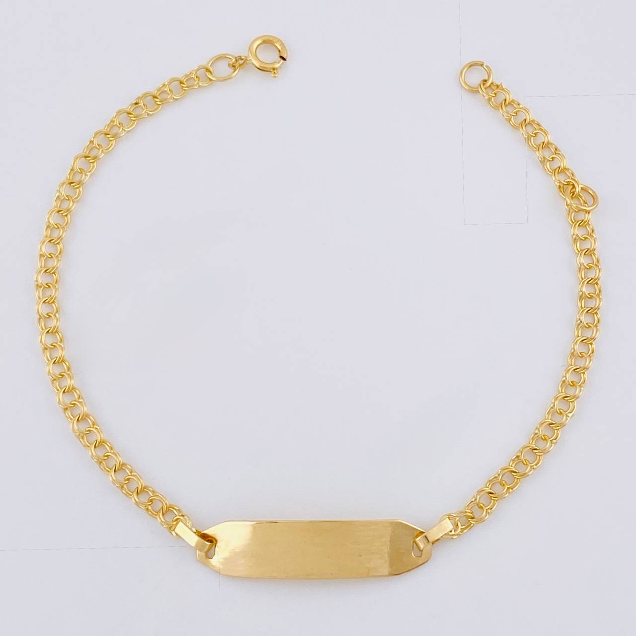 Pulso Bebé Aro Seguido Placa Rectangulo Plano 1.35 g / 15 - 13.5 cm / 2.3 mm Oro Amarillo 18K