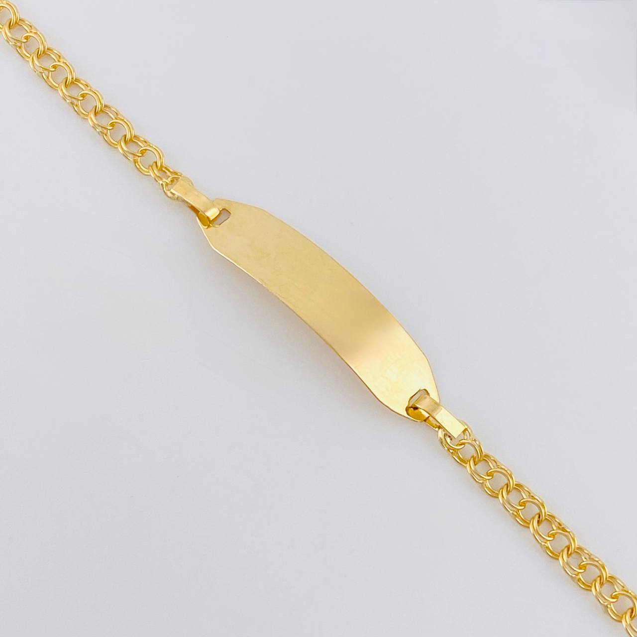 Pulso Bebé Aro Seguido Placa Rectangulo Plano 1.35 g / 15 - 13.5 cm / 2.3 mm Oro Amarillo 18K