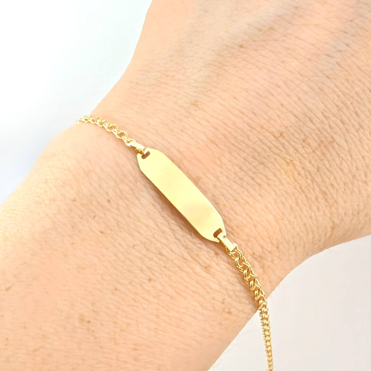 Pulso Bebé Aro Seguido Placa Rectangulo Plano 1.35 g / 15 - 13.5 cm / 2.3 mm Oro Amarillo 18K