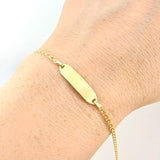 Pulso Bebé Aro Seguido Placa Rectangulo Plano 1.35 g / 15 - 13.5 cm / 2.3 mm Oro Amarillo 18K