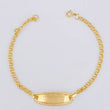 Pulso Bebé Aro Seguido Placa Ovalada Bordeada 1.3 g / 15 - 13.5 cm / 2.3 mm Oro Amarillo 18K