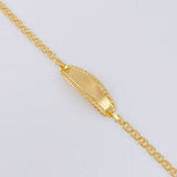 Pulso Bebé Aro Seguido Placa Ovalada Bordeada 1.3 g / 15 - 13.5 cm / 2.3 mm Oro Amarillo 18K
