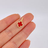 Dije Trebol Agata Roja 1.2 g / 2.8 cm Oro Amarillo 18K