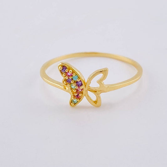 Anillo Silueta Mariposa 1.1 g / T7 Oro Amarillo 18K