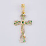 Dije Cruz Fluctuación Celta 3.5 g / 4.5 cm Dos Oros Amarillo Blanco 18K