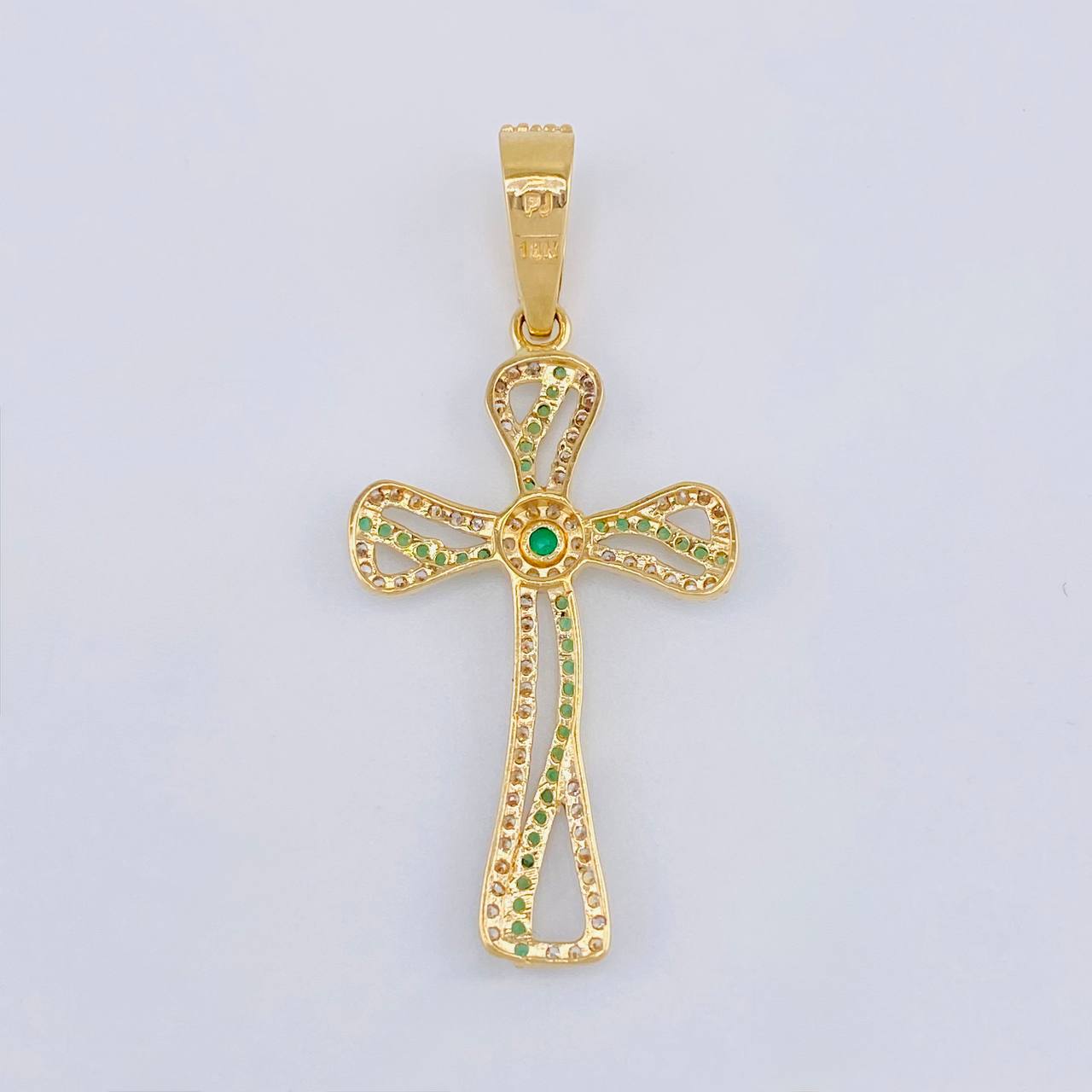 Dije Cruz Fluctuación Celta 3.5 g / 4.5 cm Dos Oros Amarillo Blanco 18K