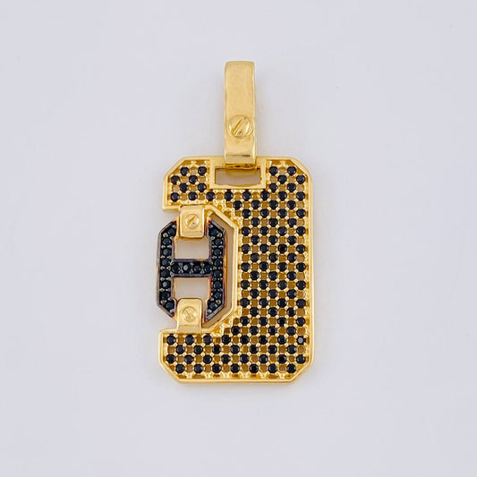 Dije Hebilla Tornillo Enmallado 5.25 g / 3.5 cm Dos Oros Negro Amarillo 18K