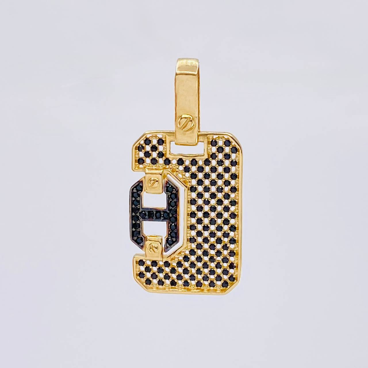 Dije Hebilla Tornillo Enmallado 5.25 g / 3.5 cm Dos Oros Negro Amarillo 18K
