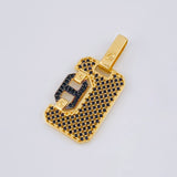 Dije Hebilla Tornillo Enmallado 5.25 g / 3.5 cm Dos Oros Negro Amarillo 18K