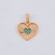 Dije Corazón Doble Interior Diamantado 3.05 g / 2.5 cm Dos Oros Blanco Rosa 18K