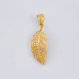 Dije Pluma Multicolor 2.15 g / 3.5 cm Oro Amarillo 18K
