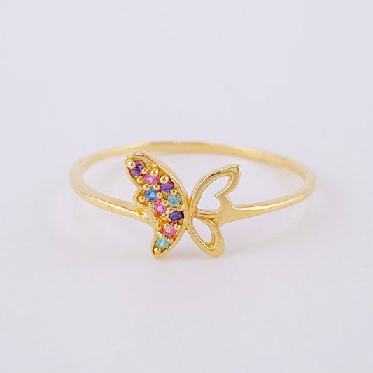 Anillo Mariposa Silueta 1.1 g / T7 3/4 Oro Amarillo 18K