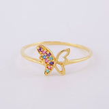 Anillo Mariposa Silueta 1.1 g / T7 3/4 Oro Amarillo 18K