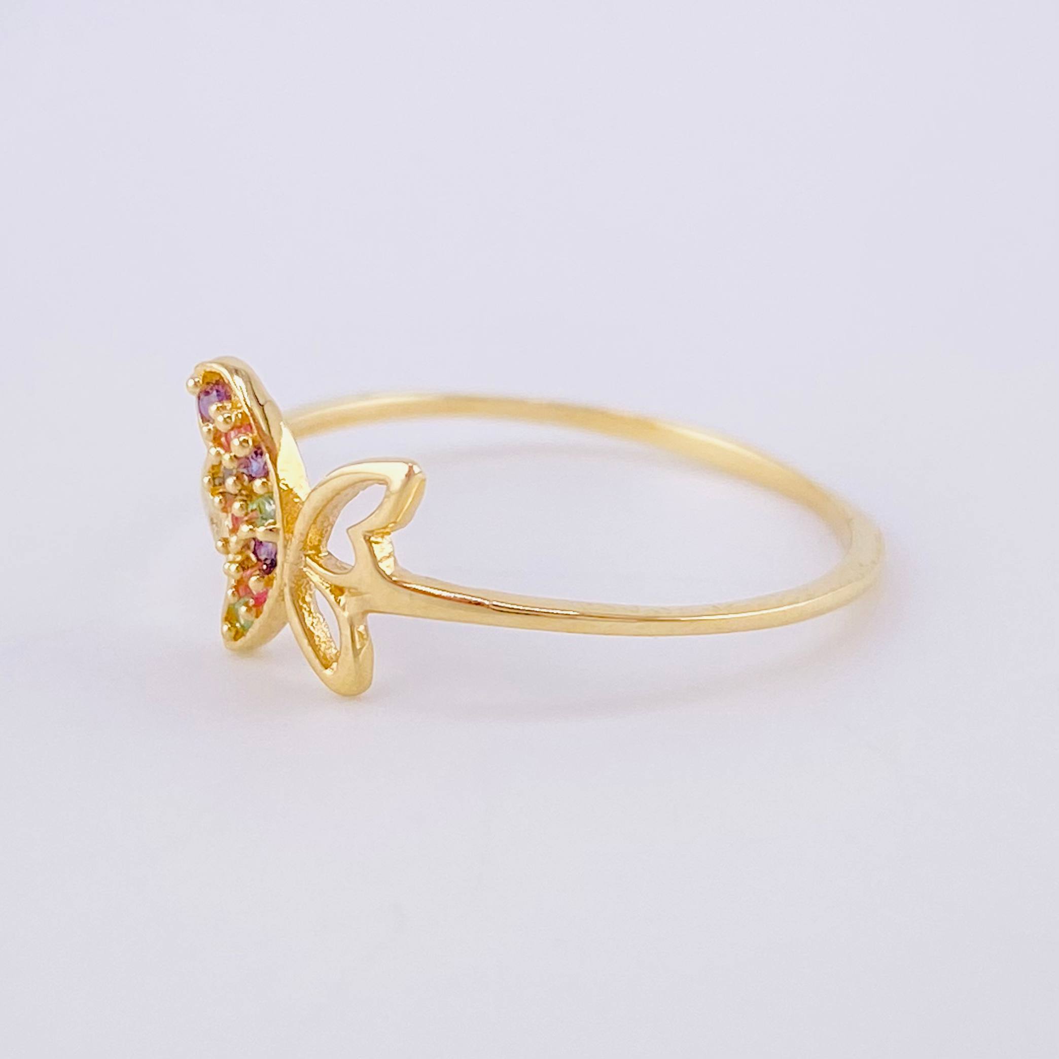 Anillo Mariposa Silueta 1.1 g / T7 3/4 Oro Amarillo 18K