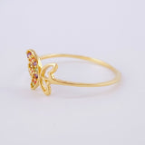 Anillo Mariposa Silueta 1.1 g / T7 3/4 Oro Amarillo 18K