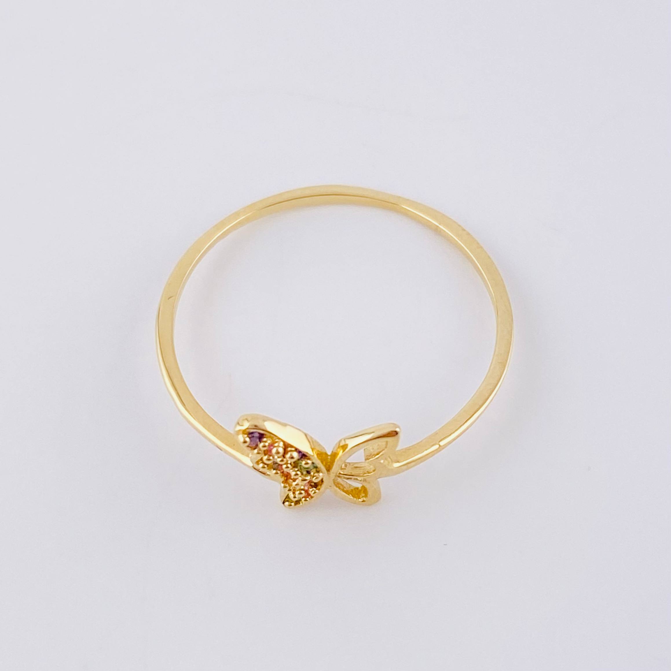 Anillo Mariposa Silueta 1.1 g / T7 3/4 Oro Amarillo 18K