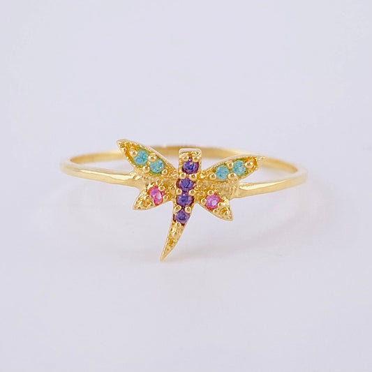 Anillo Libelula 1 g / T7 1/4 Oro Amarillo 18K
