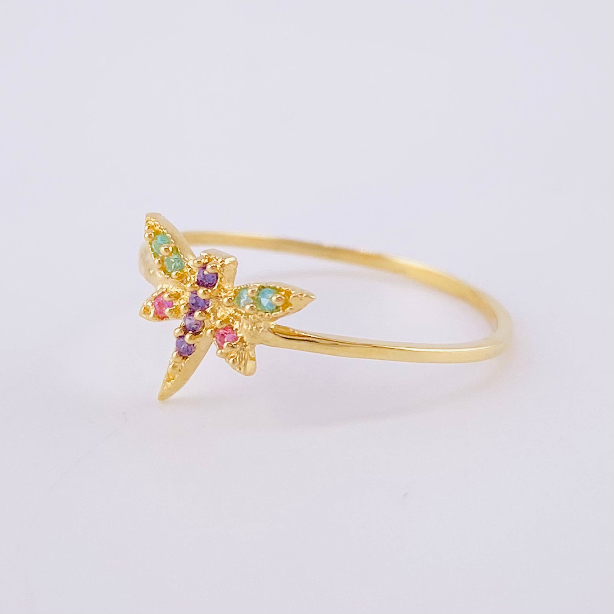 Anillo Libelula 1 g / T7 1/4 Oro Amarillo 18K