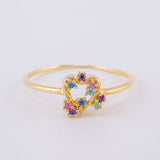 Anillo Destello Corazon 0.9 g / T5 3/4 Oro Amarillo 18K