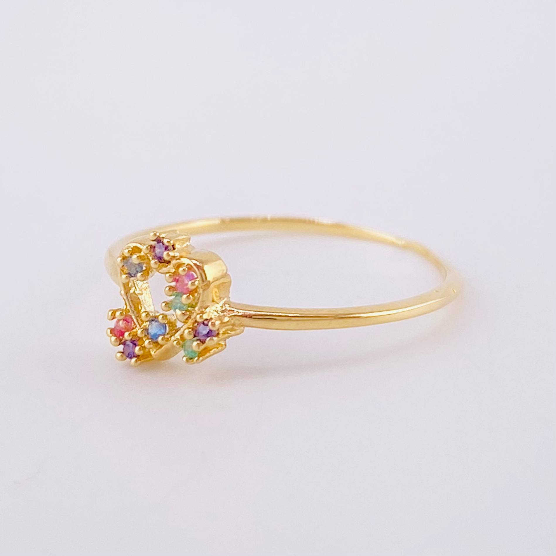 Anillo Destello Corazon 0.9 g / T5 3/4 Oro Amarillo 18K