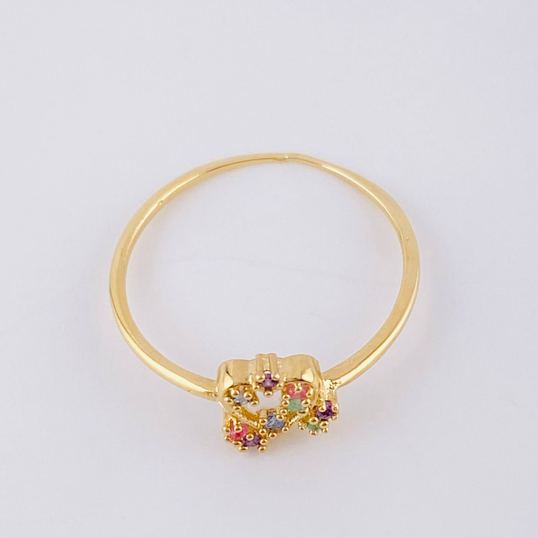 Anillo Destello Corazon 0.9 g / T5 3/4 Oro Amarillo 18K