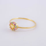 Anillo Circulo Corazon 1.05 g / T8 1/4 Oro Amarillo 18K