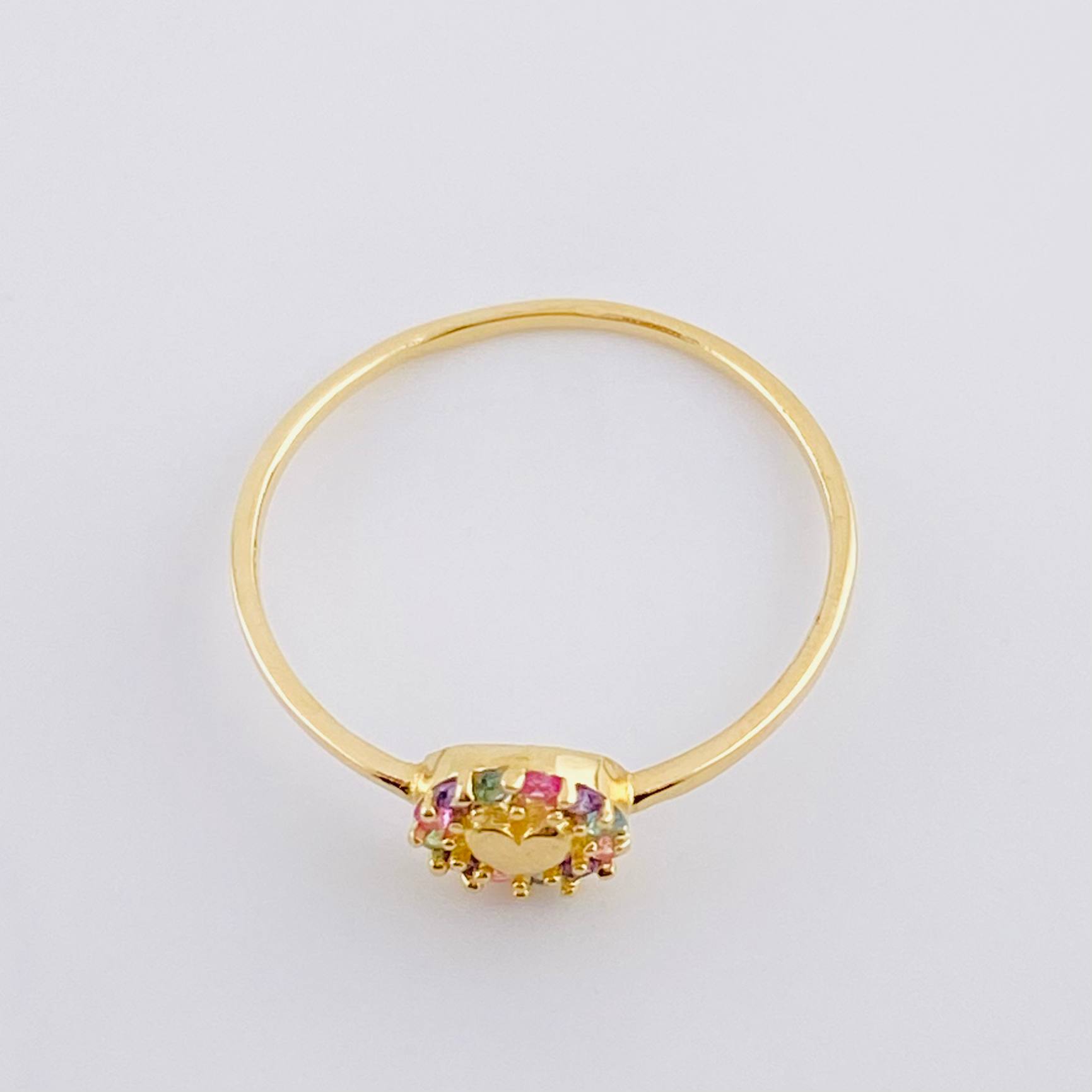 Anillo Circulo Corazon 1.05 g / T8 1/4 Oro Amarillo 18K