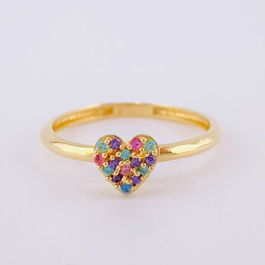 Anillo Corazon Tupido 1.45 g / T4 3/4 Oro Amarillo 18K
