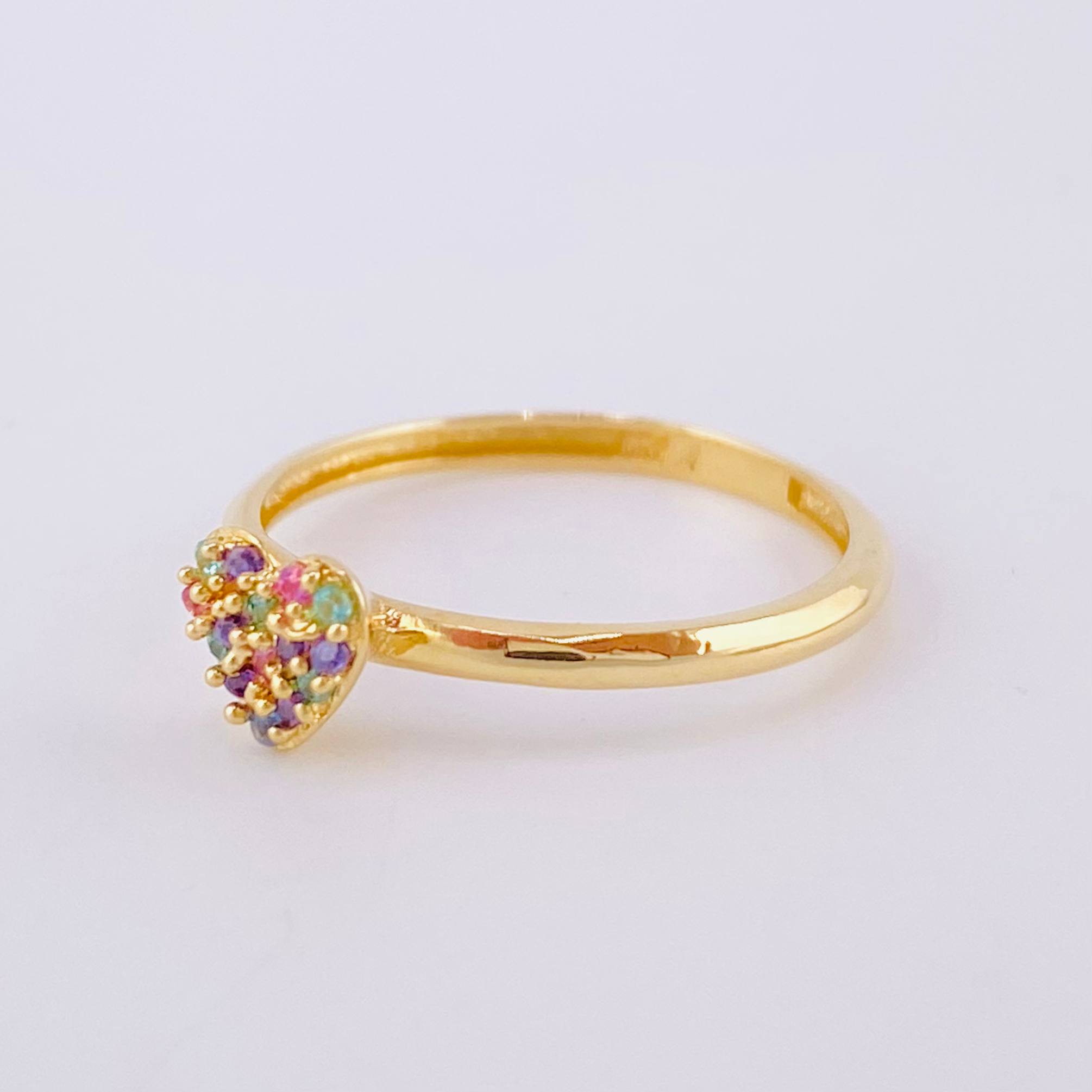 Anillo Corazon Tupido 1.45 g / T4 3/4 Oro Amarillo 18K