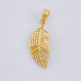 Dije Pluma Multicolor 2.4 g / 3.5 cm Oro Amarillo 18K
