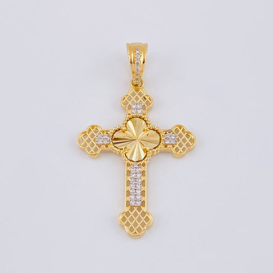 Dije Cruz Trebol Filigrama 3.7 g / 4.3 cm Oro Amarillo 18K