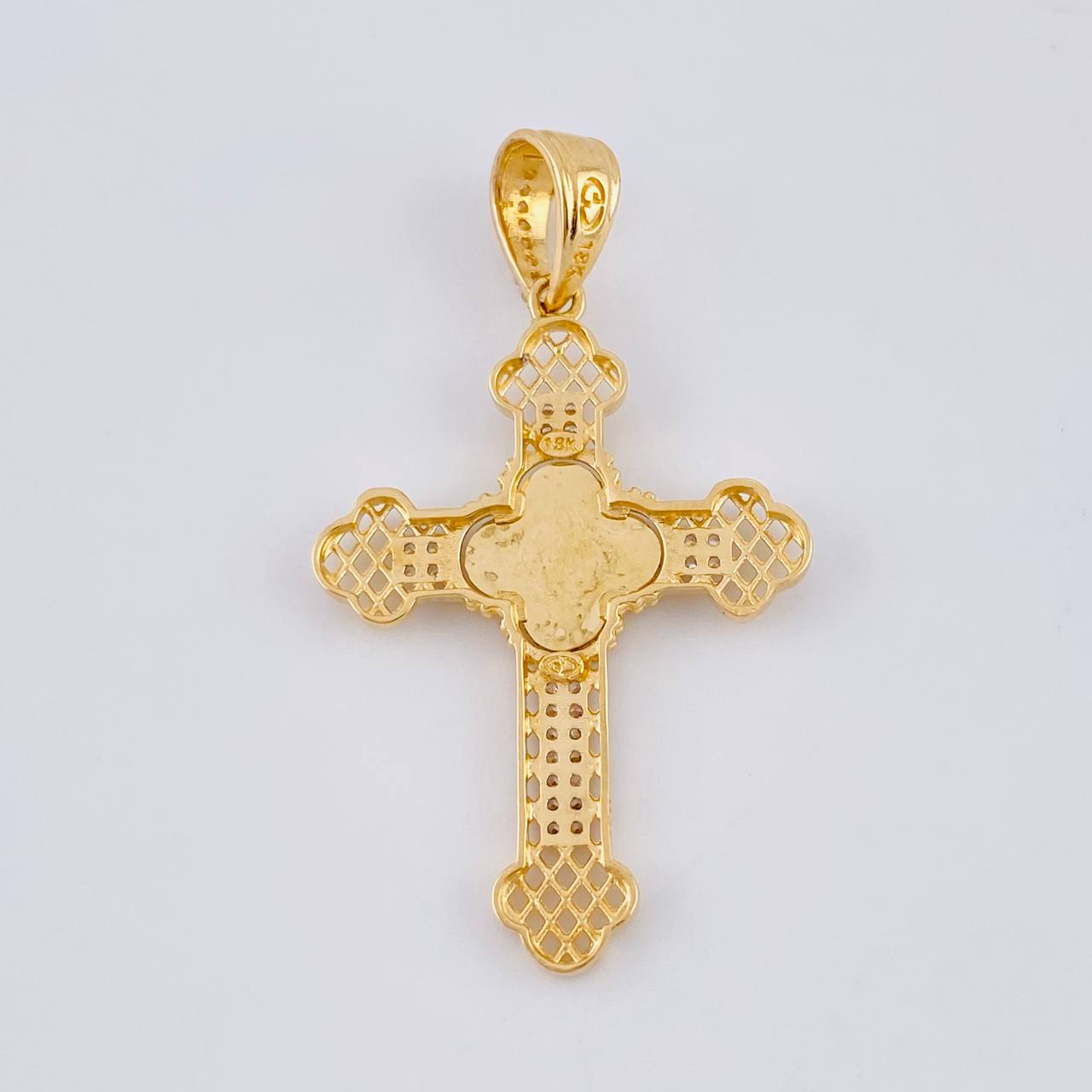 Dije Cruz Trebol Filigrama 3.7 g / 4.3 cm Oro Amarillo 18K