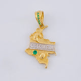 Dije Mapa De Colombia 2.35 g / 3 cm Dos Oros Amarillo Blanco 18K