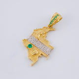 Dije Mapa De Colombia 2.35 g / 3 cm Dos Oros Amarillo Blanco 18K