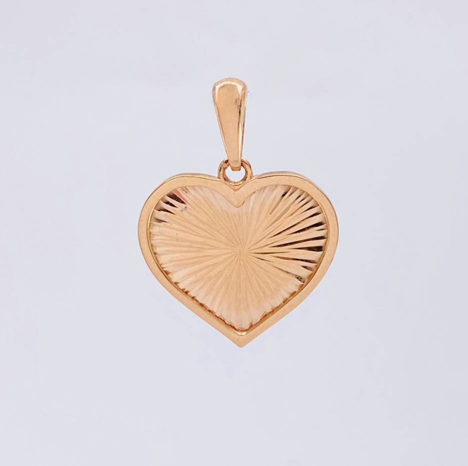 Dije Corazón Interior Diamantado 2.4 g / 2.5 cm Oro Rosa 18K