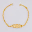 Pulso Bebé Aro Seguido Placa Nube Pie Bordeada 1.25 g / 14.5 - 13 cm / 2.3 mm Oro Amarillo 18K