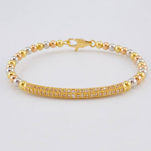 Pulso Aro Riel Tupido 10 g / 17.9 cm / 4 mm Tres Oros 18K
