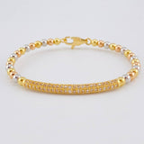 Pulso Aro Riel Tupido 10 g / 17.9 cm / 4 mm Tres Oros 18K