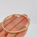 Pulso Aro Riel Tupido 10 g / 17.9 cm / 4 mm Tres Oros 18K